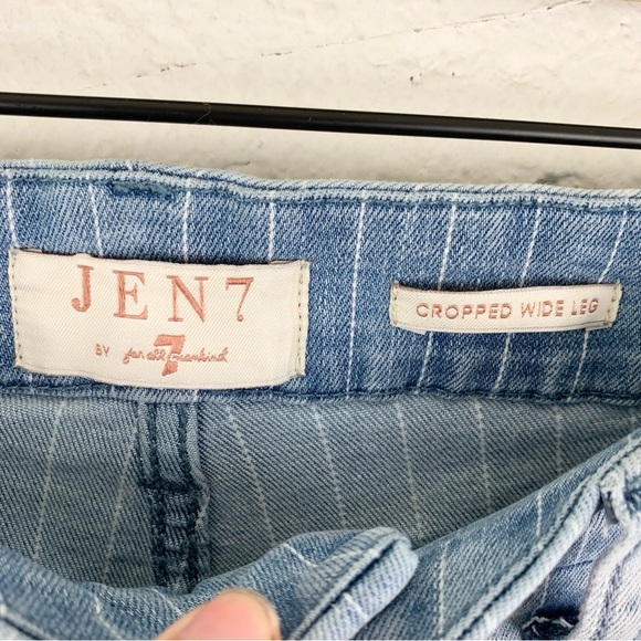 Jen 7 By 7 For All Mankind Striped Wide Leg Cropped Jeans 2 - Picture 6 of 9